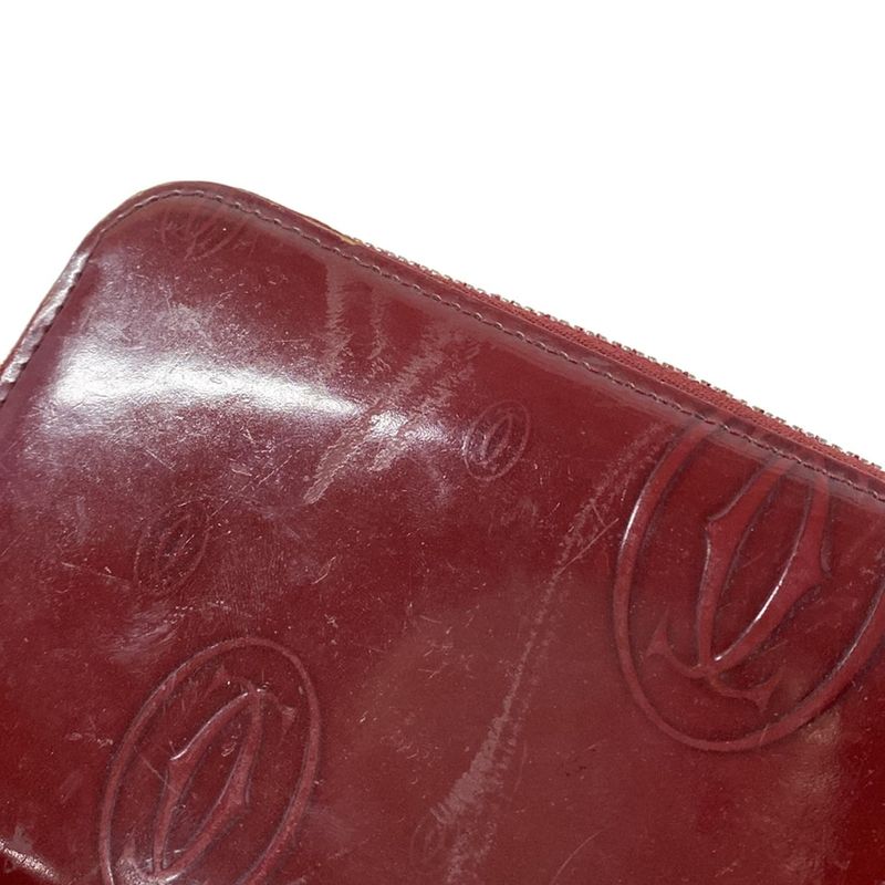 Cartier Wallet Happy Birthday Gold Zip Around Leather Bordeaux