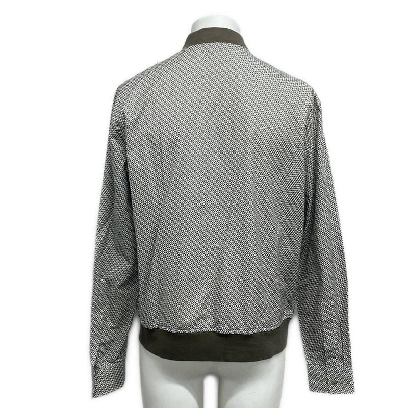 Hermes Jacket 39 Gray White Long Sleeve Zip Up Spring