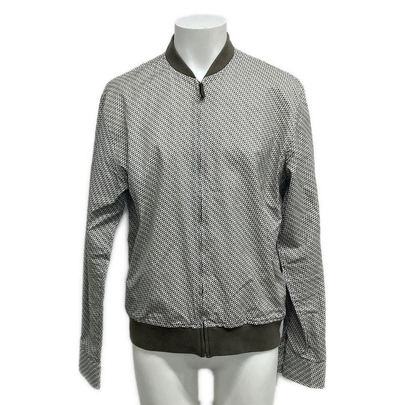 Hermes Jacket 39 Gray White Long Sleeve Zip Up Spring