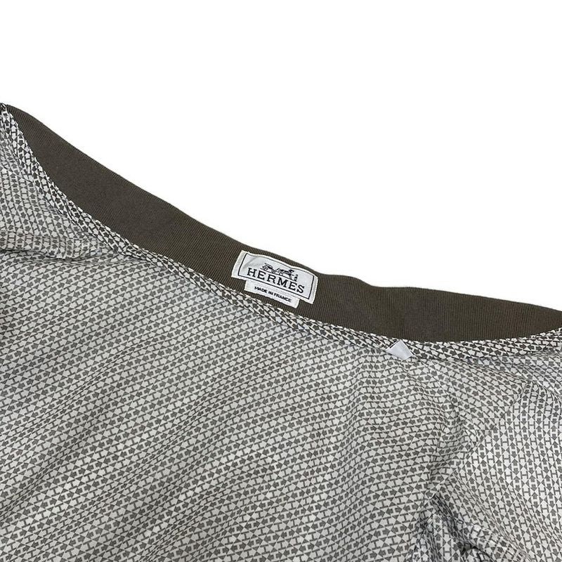 Hermes Jacket 39 Gray White Long Sleeve Zip Up Spring