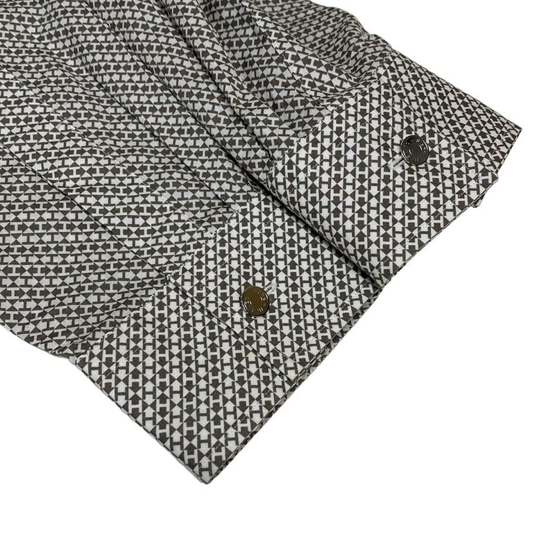 Hermes Jacket 39 Gray White Long Sleeve Zip Up Spring