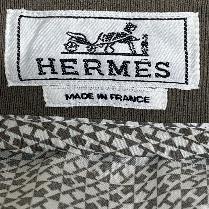 Hermes Jacket 39 Gray White Long Sleeve Zip Up Spring