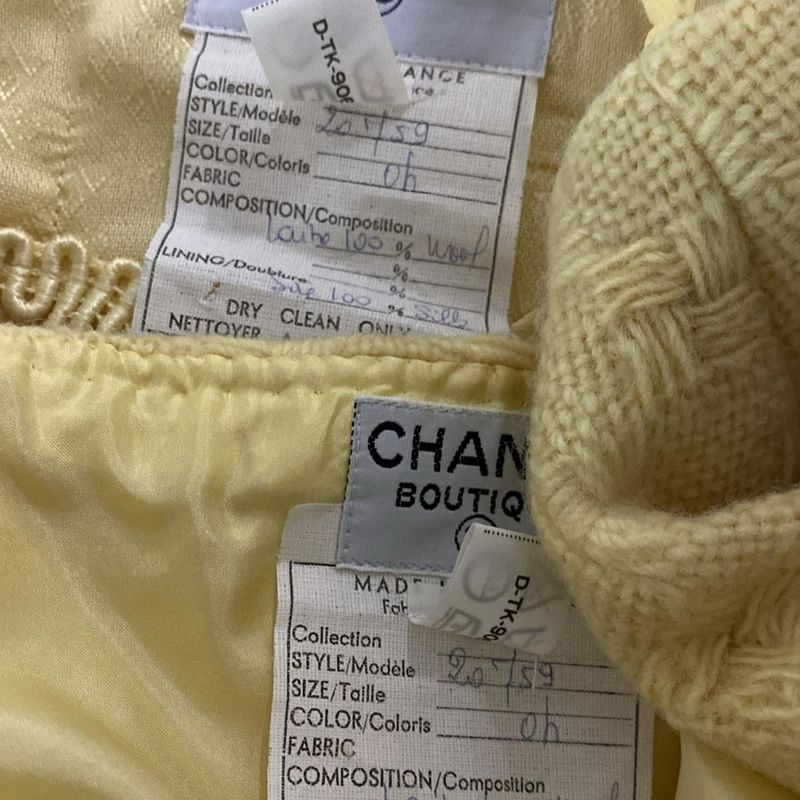 Chanel Skirts Yellow Knit Wool Jacket