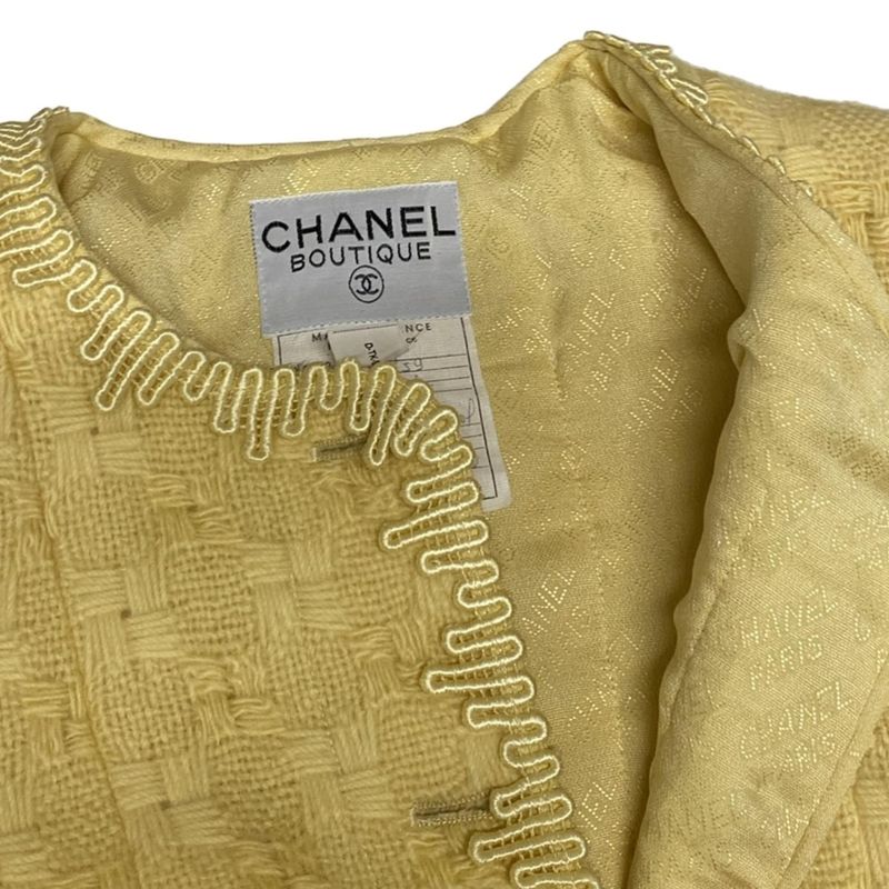 Chanel Skirts Yellow Knit Wool Jacket