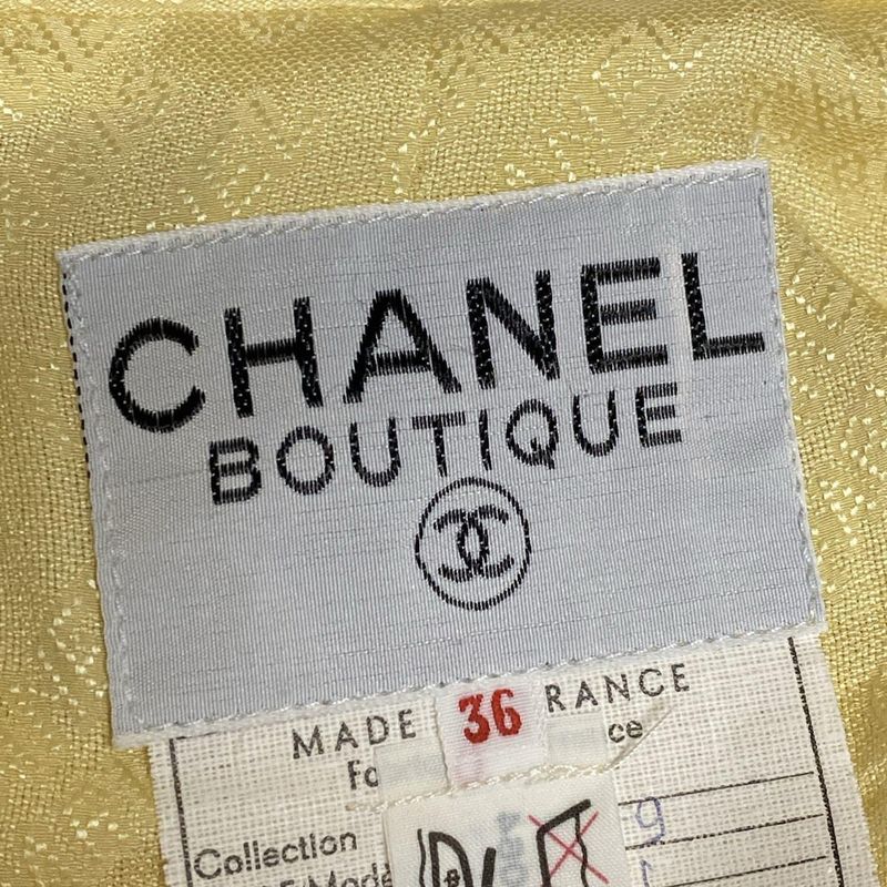 Chanel Skirts Yellow Knit Wool Jacket