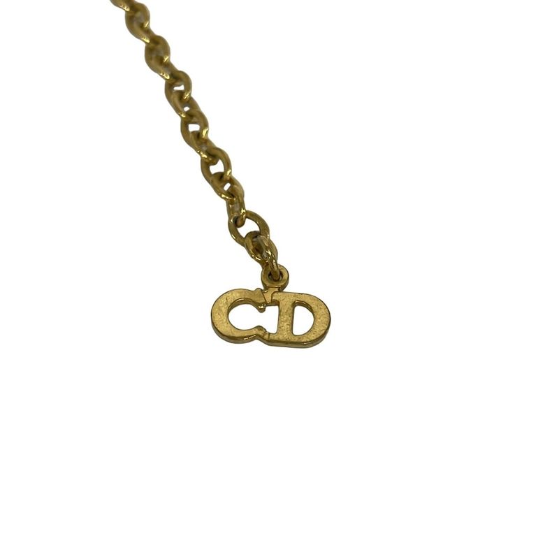 Dior Necklace Gold Green Clear