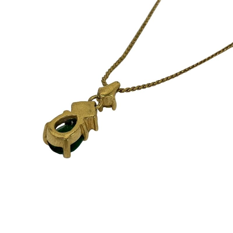 Dior Necklace Gold Green Clear