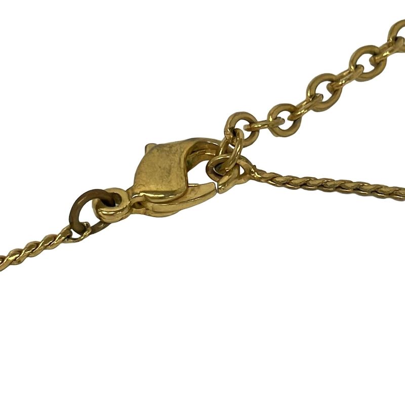 Dior Necklace Gold Green Clear