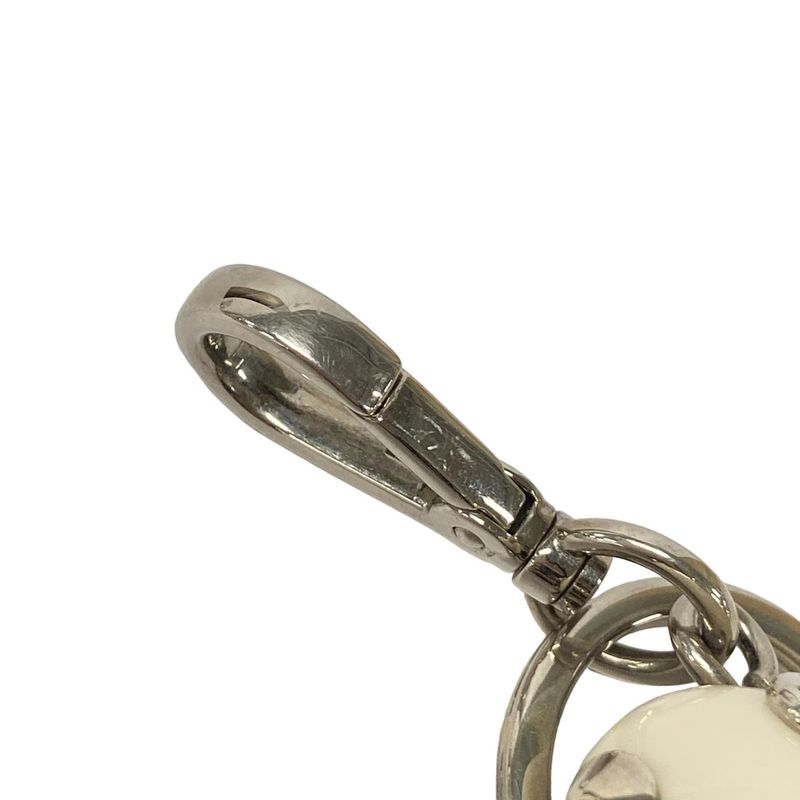 Prada Key Holder Black White Multi Robot Leather X Multi