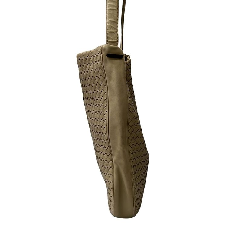 Bottega Veneta Shoulder Bag Intrecciato Gray Beige Leather Grey-beige