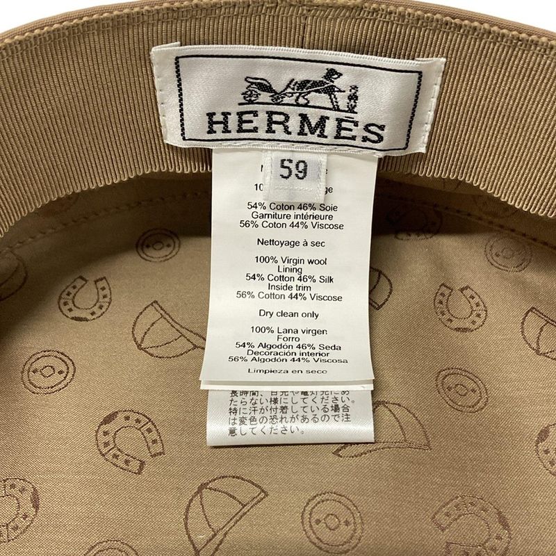 Hermes Hat 59 Brown Wool