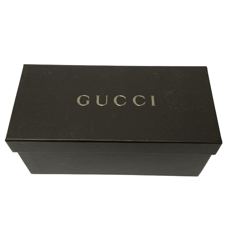 Gucci Pouch GG Pattern Beige Dark Brown Gold Leather X Dark X Bold