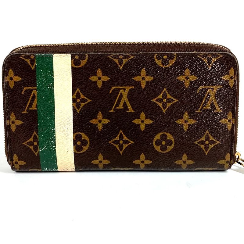 Louis Vuitton Wallet Zippy Organizer Belboy Monogram Canvas Green Brown