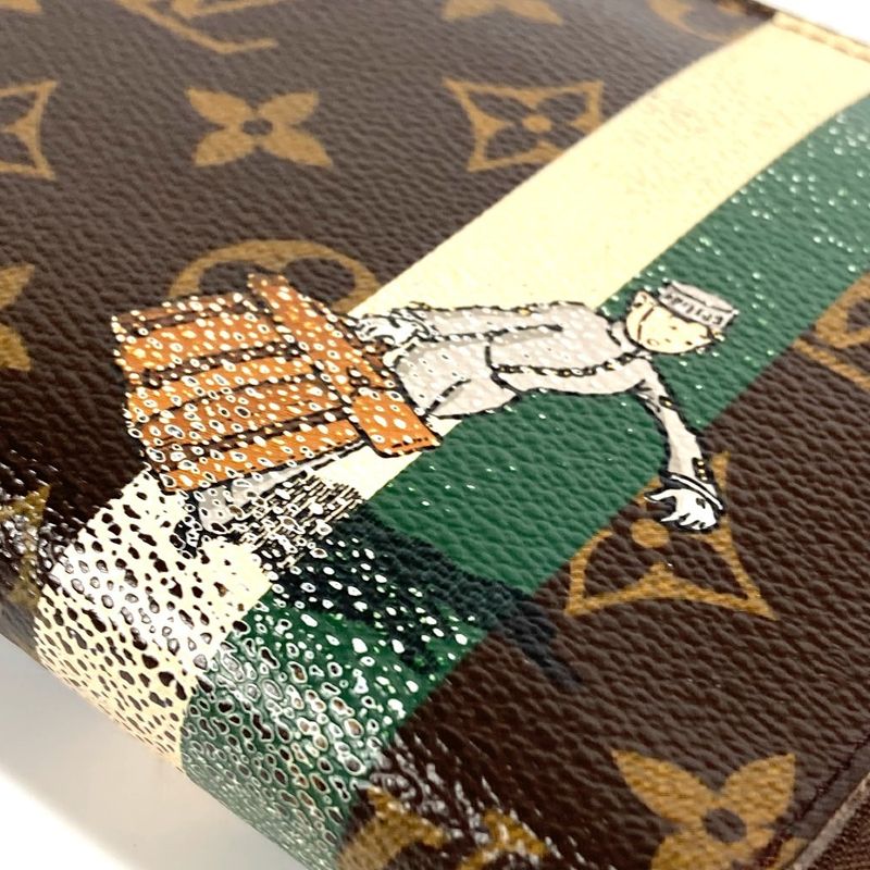 Louis Vuitton Wallet Zippy Organizer Belboy Monogram Canvas Green Brown