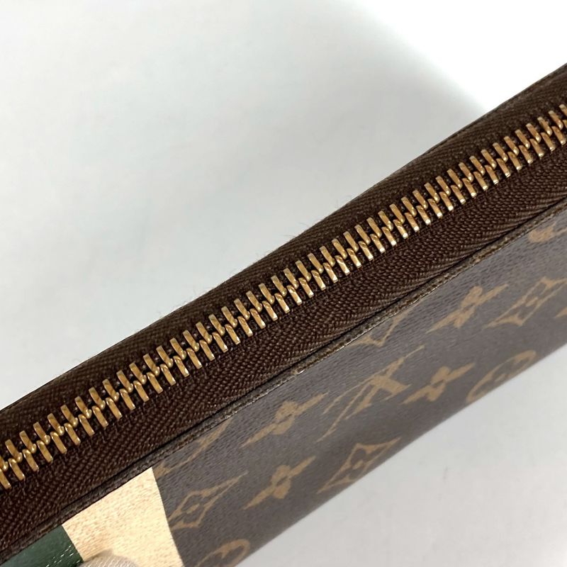 Louis Vuitton Wallet Zippy Organizer Belboy Monogram Canvas Green Brown
