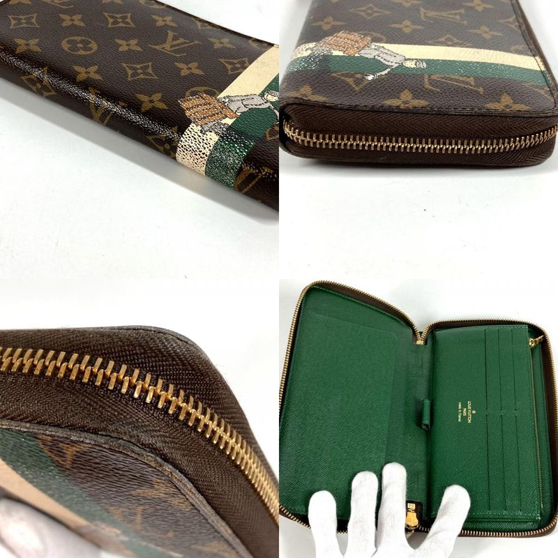 Louis Vuitton Wallet Zippy Organizer Belboy Monogram Canvas Green Brown