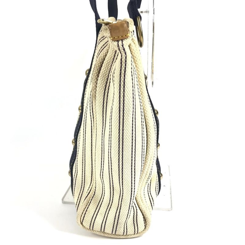 Louis Vuitton Shoulder Bag Cabas MM Canvas Ivory Navy