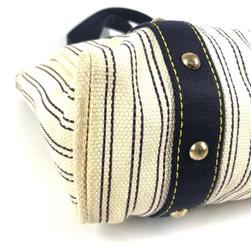 Louis Vuitton Shoulder Bag Cabas MM Canvas Ivory Navy