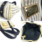 Louis Vuitton Shoulder Bag Cabas MM Canvas Ivory Navy