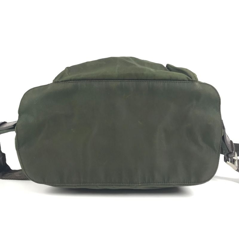 Prada Backpack Triangle Logo Nylon Khaki