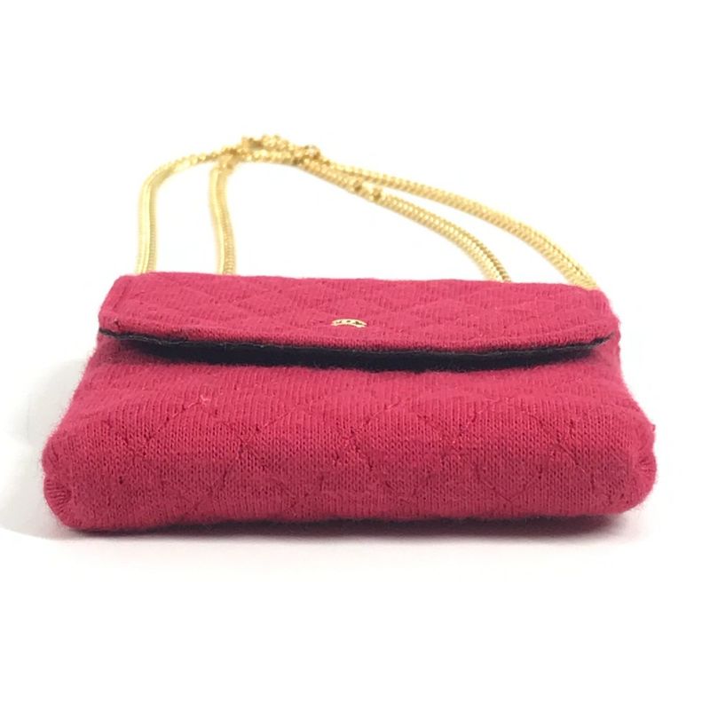 Chanel Shoulder Bag CC Logo Quilted CC Cotton Red