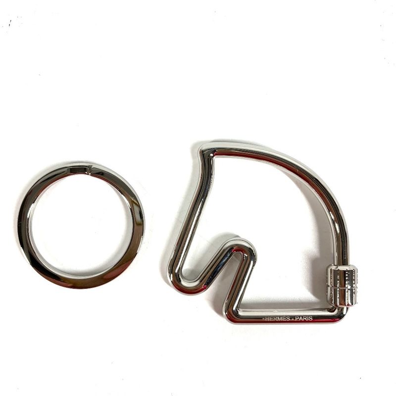 Hermes Key Holder Cheval Key Ring Metal Silver