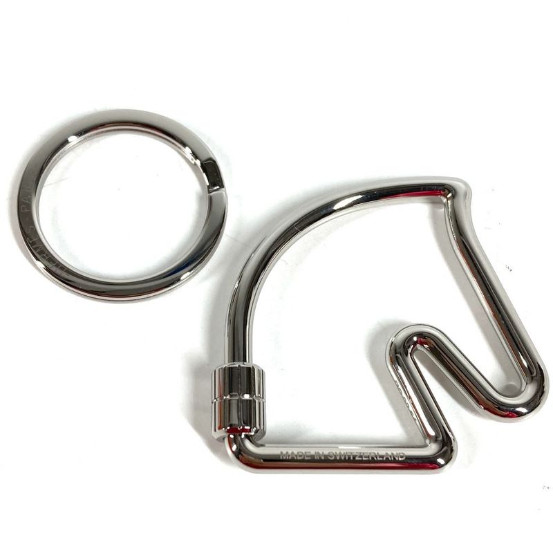 Hermes Key Holder Cheval Key Ring Metal Silver