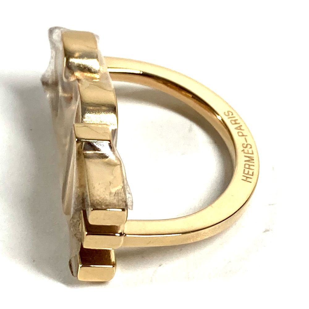 Hermes Scarf Ring Soie Logo Metal Gold