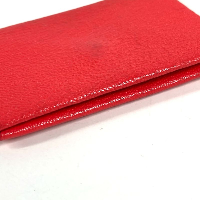 Hermes Card Case Calvi Verso Bicolor Chevre Red