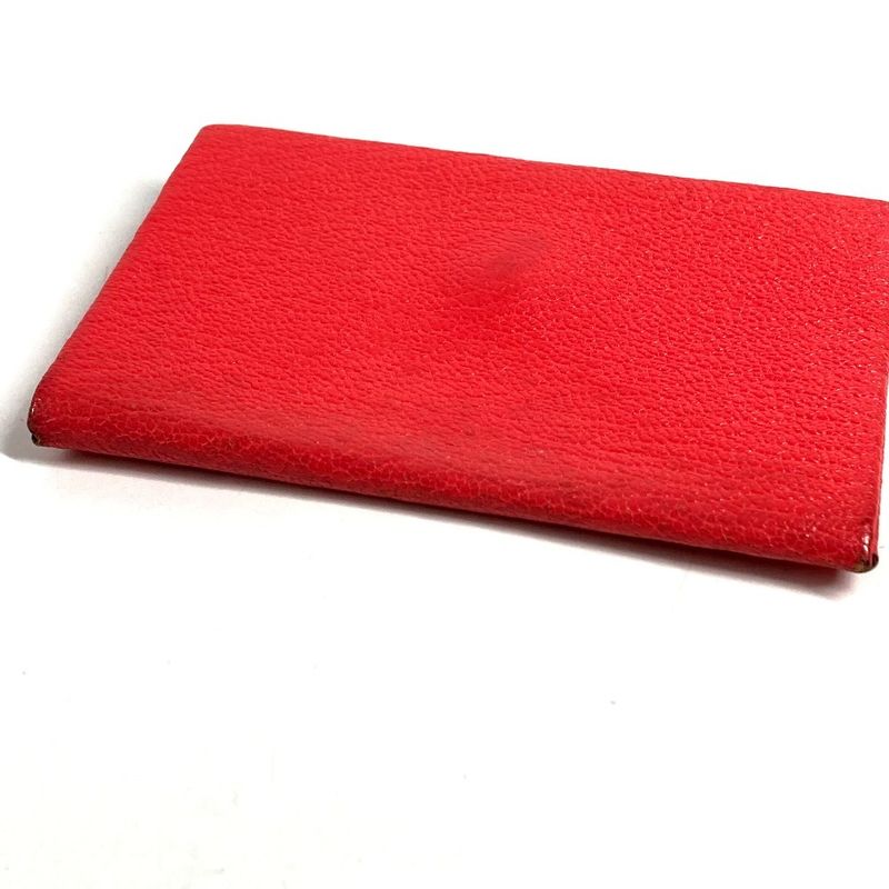 Hermes Card Case Calvi Verso Bicolor Chevre Red
