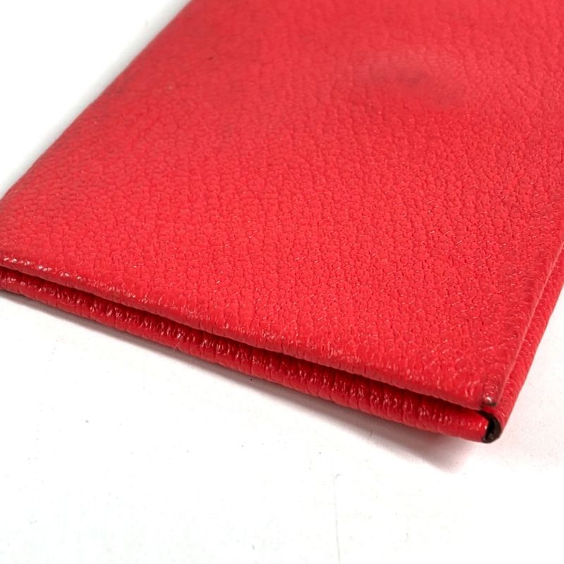 Hermes Card Case Calvi Verso Bicolor Chevre Red