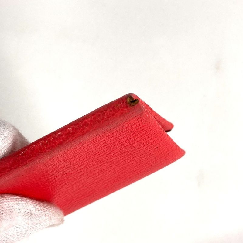 Hermes Card Case Calvi Verso Bicolor Chevre Red