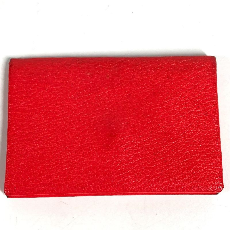 Hermes Card Case Calvi Verso Bicolor Chevre Red