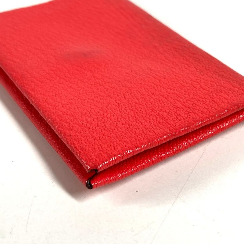 Hermes Card Case Calvi Verso Bicolor Chevre Red