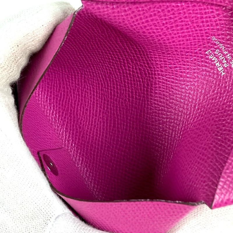 Hermes Card Case Calvi Epsom Magnolia Purple