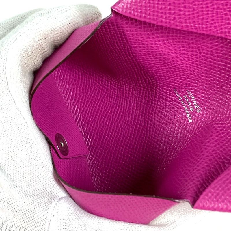 Hermes Card Case Calvi Epsom Magnolia Purple