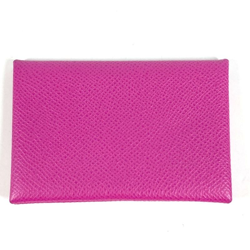 Hermes Card Case Calvi Epsom Magnolia Purple