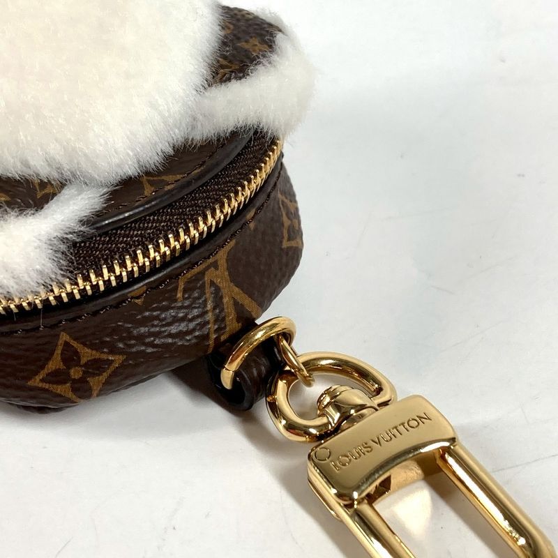 Louis Vuitton Key Holder Bag Charm a Dos Rubble Bear Monogram Canvas Brown White