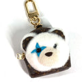 Louis Vuitton Key Holder Bag Charm a Dos Rubble Bear Monogram Canvas Brown White