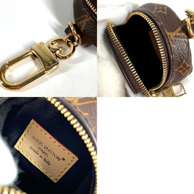 Louis Vuitton Key Holder Bag Charm a Dos Rubble Bear Monogram Canvas Brown White