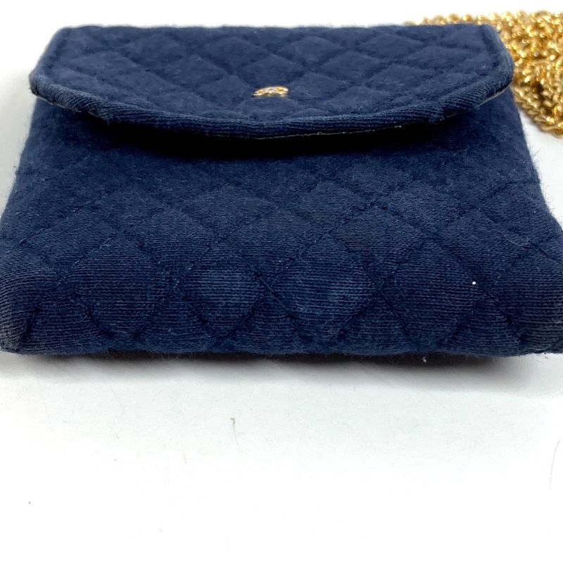 Chanel Shoulder Bag CC Logo Quilted CC Cotton Navy