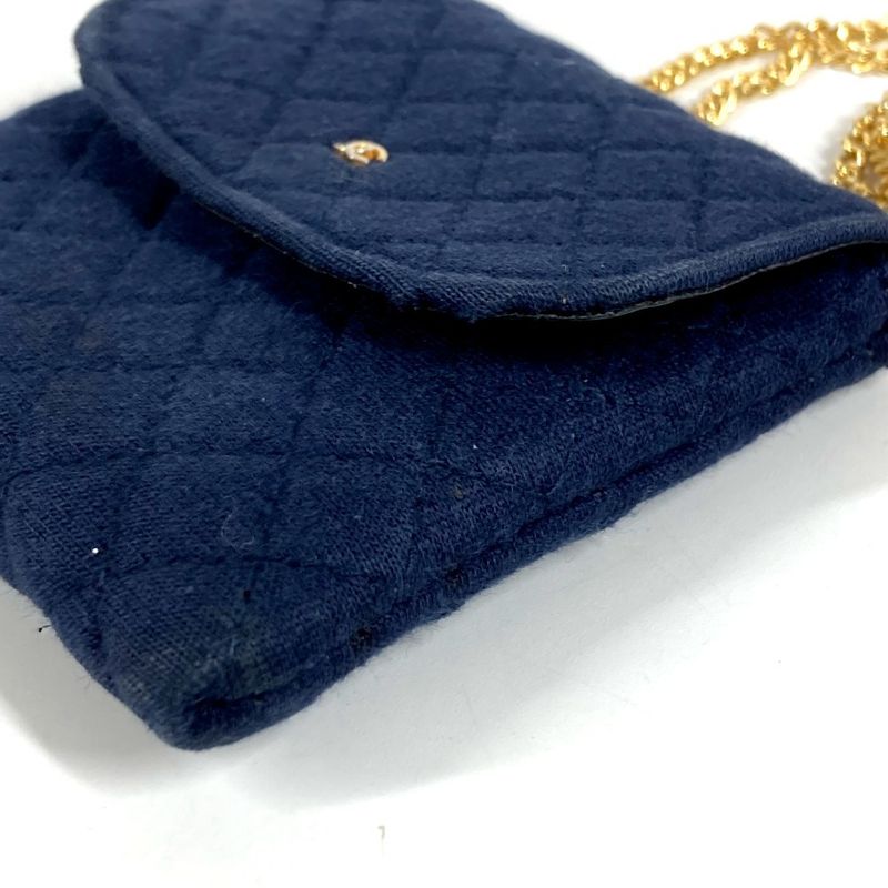 Chanel Shoulder Bag CC Logo Quilted CC Cotton Navy