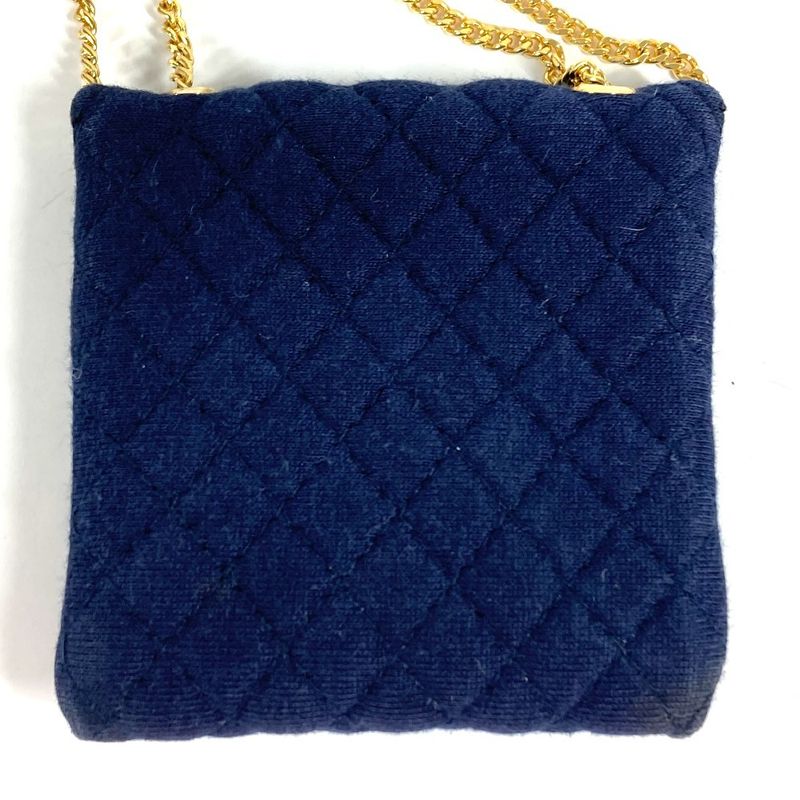 Chanel Shoulder Bag CC Logo Quilted CC Cotton Navy