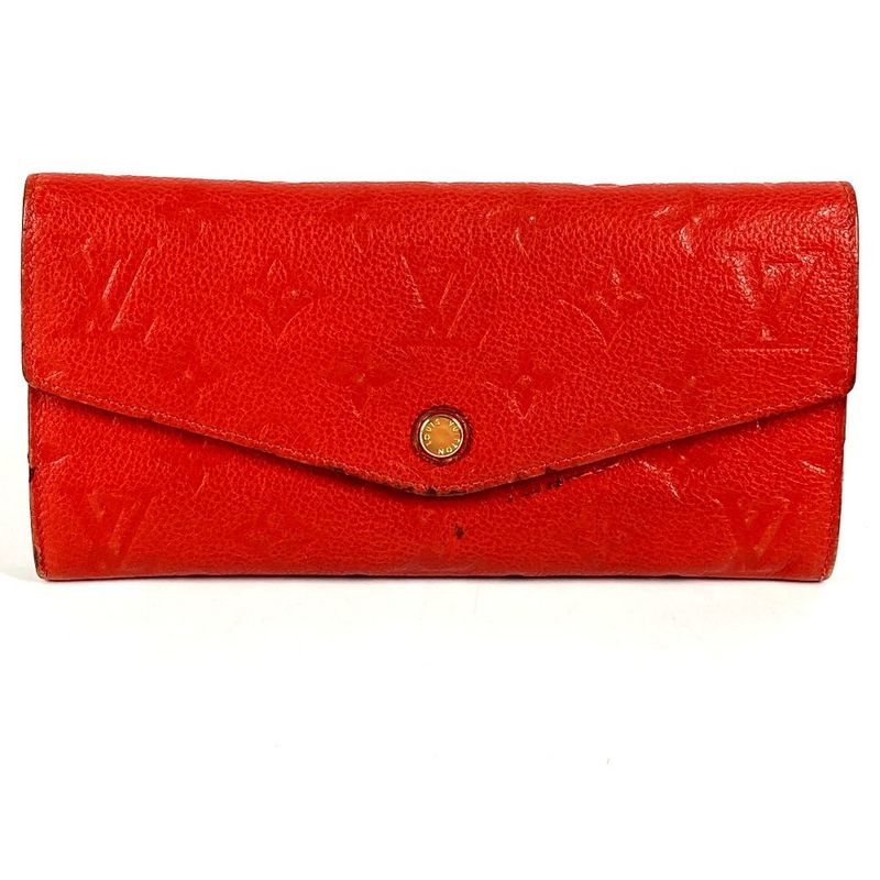 Louis Vuitton Wallet Portefeuille Monogram Empreinte Leather Orian Red
