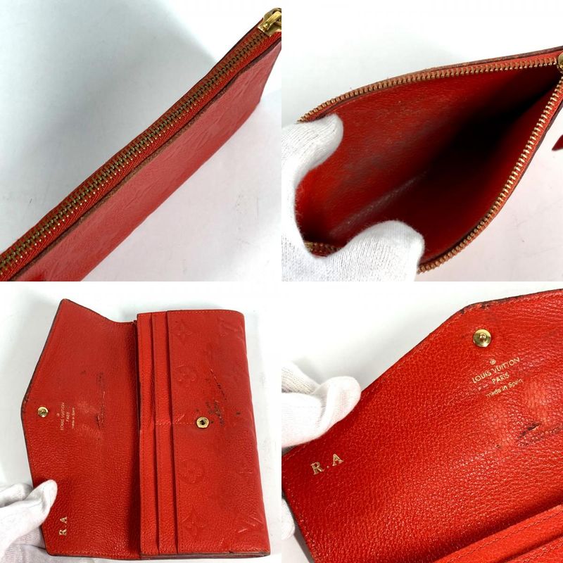 Louis Vuitton Wallet Portefeuille Monogram Empreinte Leather Orian Red