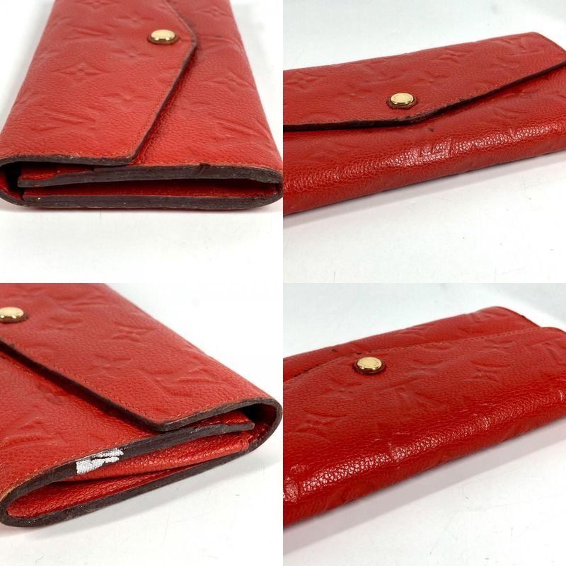 Louis Vuitton Wallet Portefeuille Monogram Empreinte Leather Orian Red