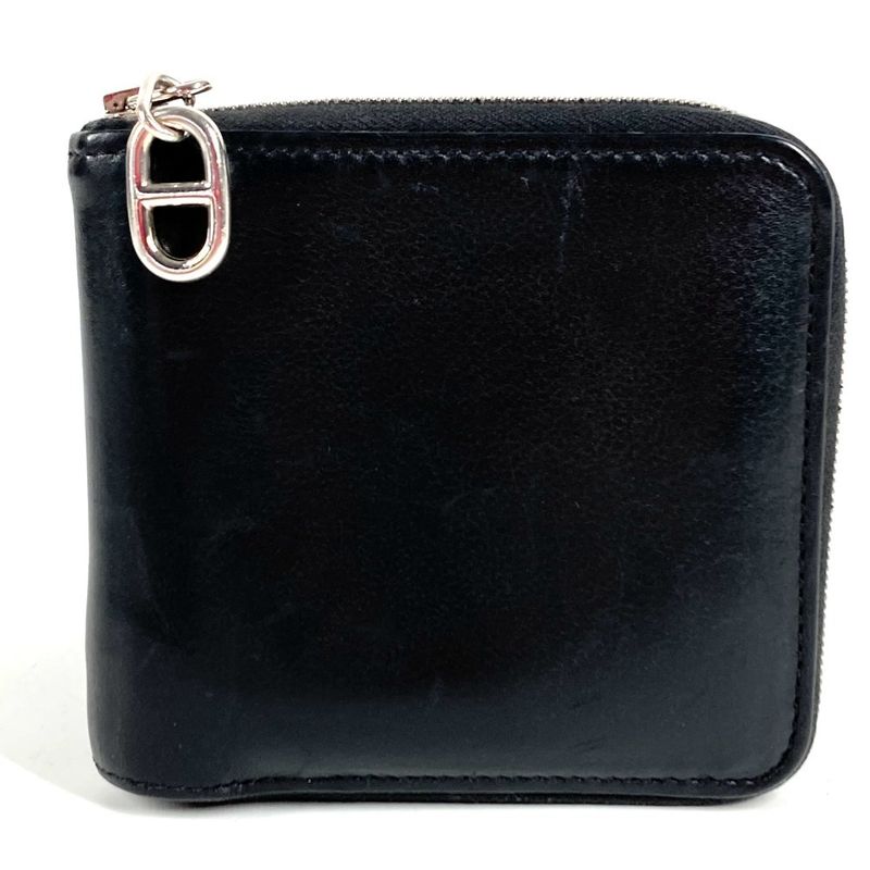 Hermes Bifold Wallet Zip Azap Leather Black