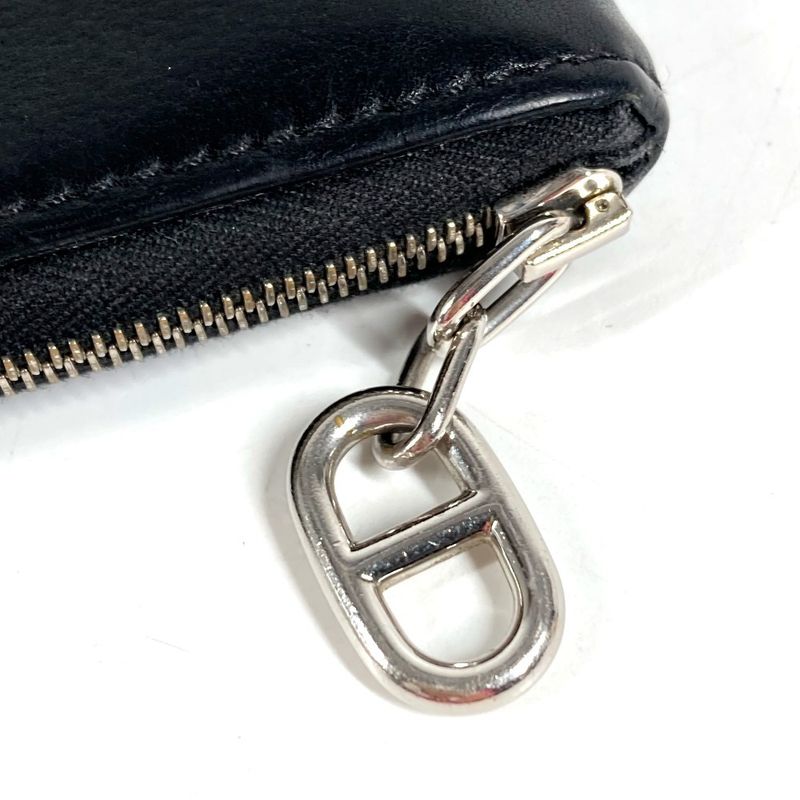 Hermes Bifold Wallet Zip Azap Leather Black