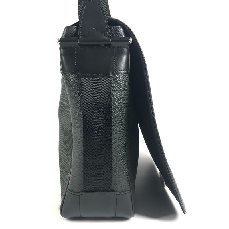 Louis Vuitton Shoulder Bag Victor Taiga Leather Black Khaki