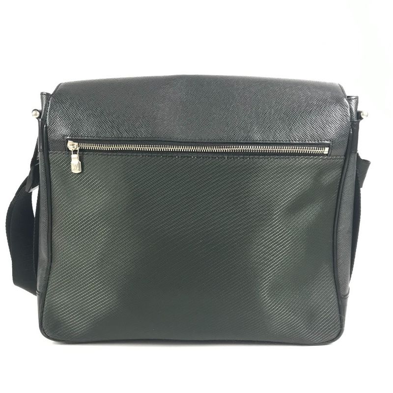Louis Vuitton Shoulder Bag Victor Taiga Leather Black Khaki